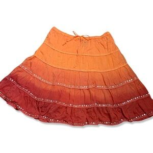 TOKYO DENIM BANK Ombré Sequin Batik Boho Skirt